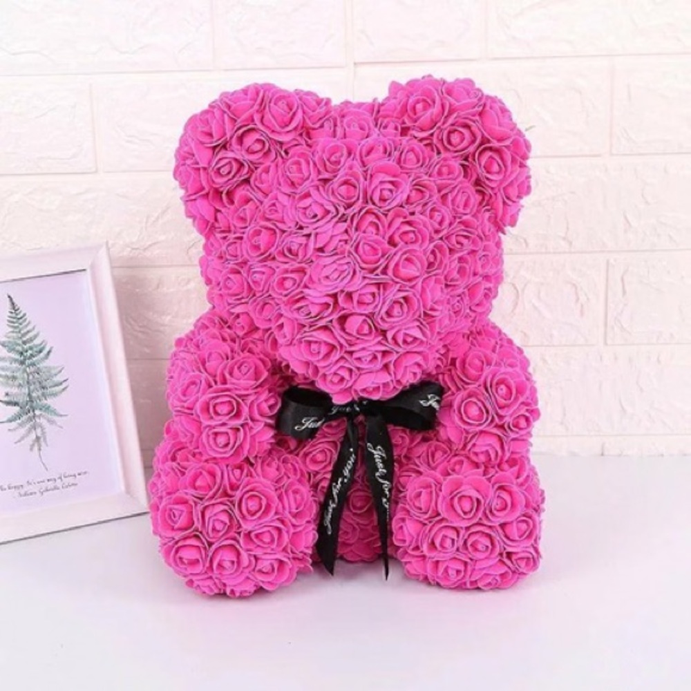 Pink Rose Teddy Bear